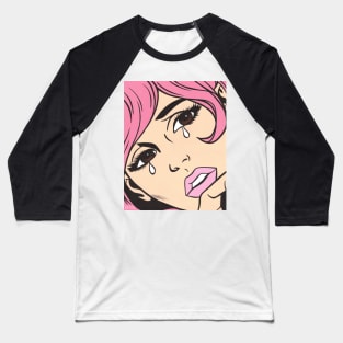 Pastel Pink Sad Girl Baseball T-Shirt